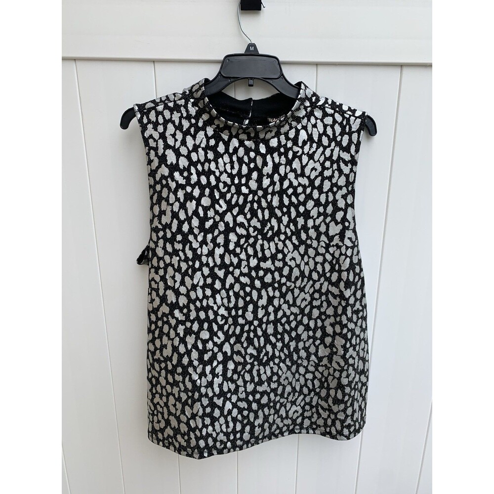 By Design Womens Tank Size 3X Cheetah Print Metallic Silver NWT